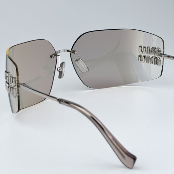 Miu Miu MU54YS 1BC10F BRAND NEW Sunglasses Silver Gold Mirror Wraparound… main image 12